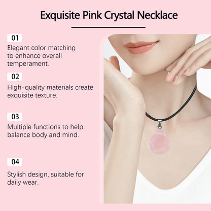 Pink Crystal Necklace | Exquisite Clavicle Chain