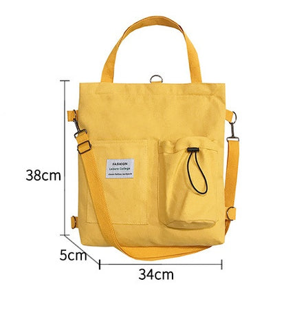 Canvas Backpack | Black, White, Yellow, Pink