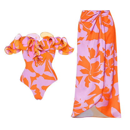 Nylon One-Piece Swimsuit | Ruffled, Women's Swimwear