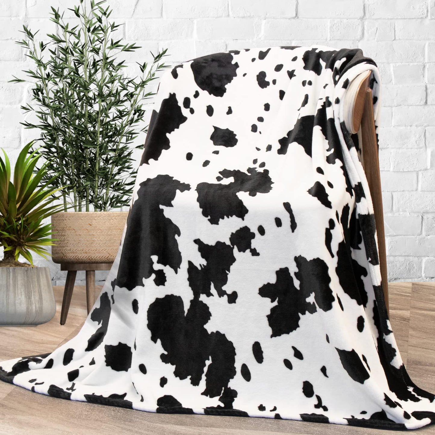 Flannel Blanket | Cow Print, Nordic Style