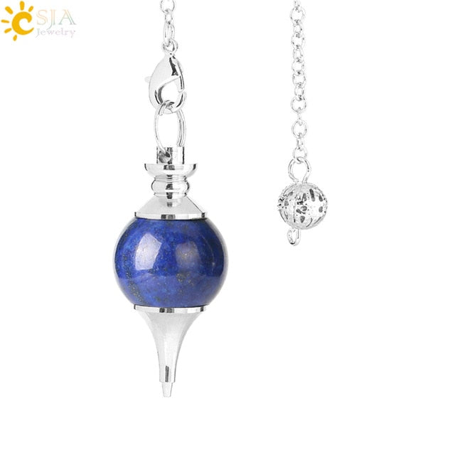 CSJA Balance Reiki Natural Stone Crystal Red Agates Dowsing Pendulum Circular Cone Charm Pendant