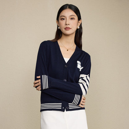 Wool Blend Striped Sweater | Long Sleeve, Women, Casual