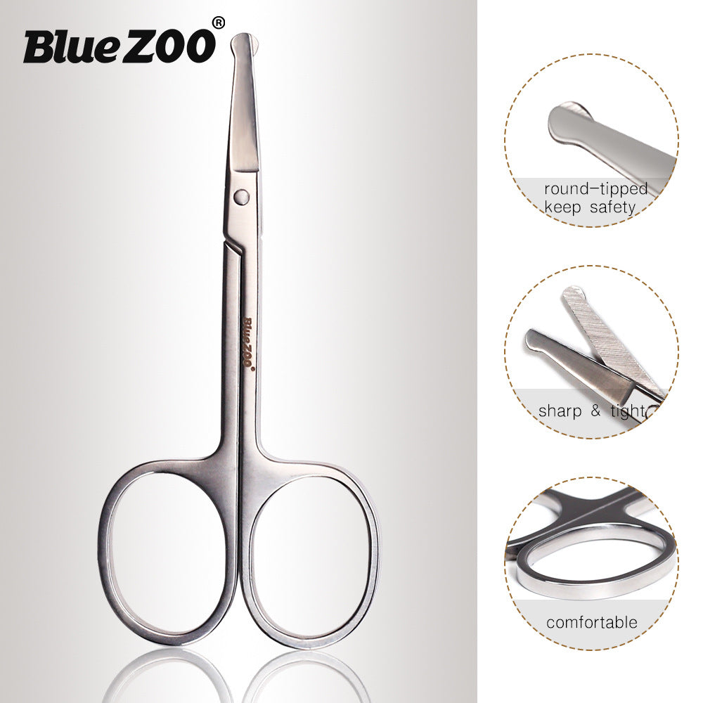 Stainless Steel Nose Hair Scissors | Silver, 9cm