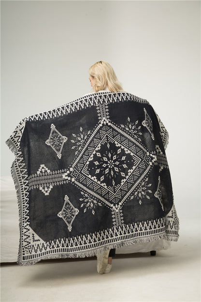 Cotton Polyester Sofa Blanket | Ethnic Style