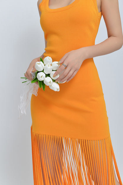 Ice Silk Bohemian Long Dress | Casual, Sleeveless, O-neck