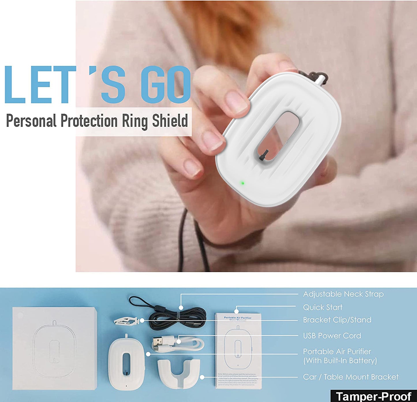 Portable Air Purifier | Negative Ion Necklace, Car Use