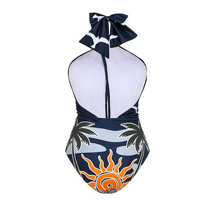 Polyester One-Piece Swimsuit | Backless, Sexy