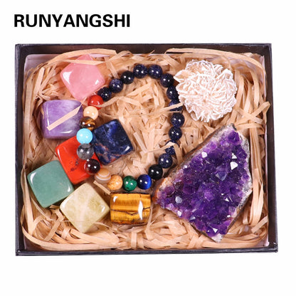Crystal Quartz Seven Chakra Healing Gemstone Collection
