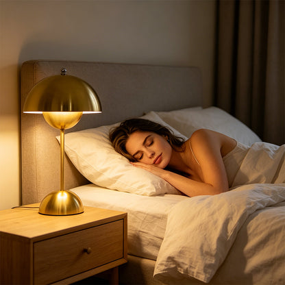 LED Night Light | Mushroom & Bud, Silver/Gold