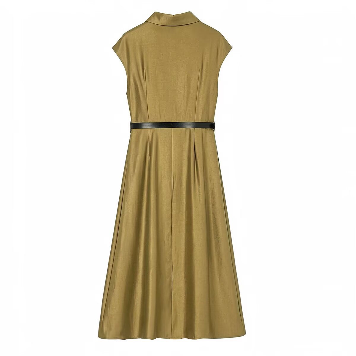 Polyester Sleeveless Dress | Long, High Waist, Casual