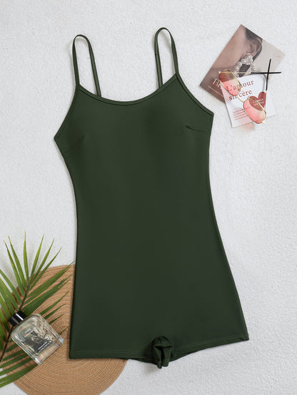 Nylon One-Piece Bikini Swimsuit | Solid Color, Sexy