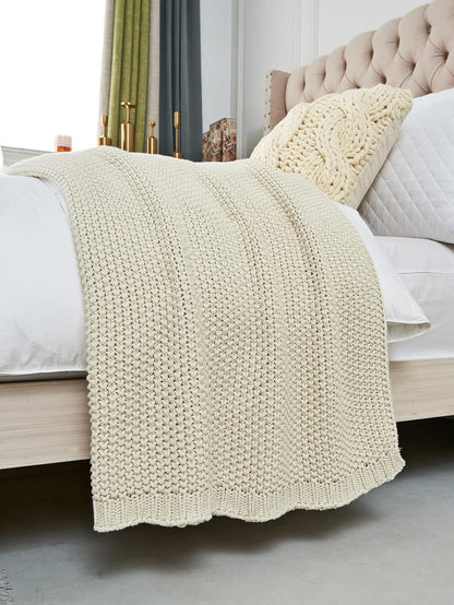 Acrylic Knitted Blanket | Geometric Pattern, 130X160CM