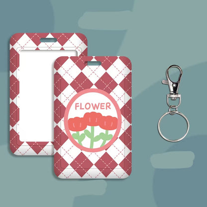 Kawaii ID Card Holder — Illustrated Badge Sleeve, Lanyard or Keychain