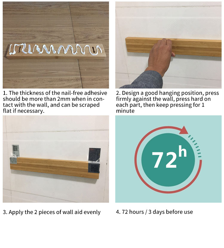 Bamboo Knife Rack | 40x6x2cm, Wall Hanging Storage