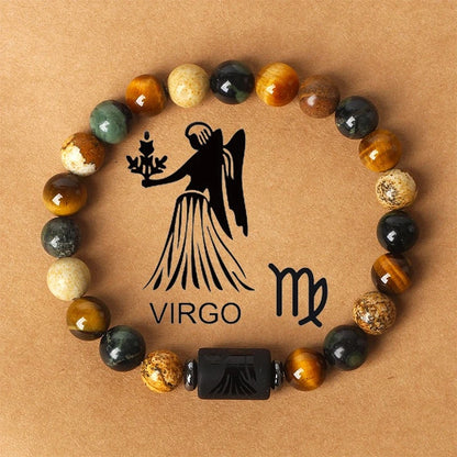Tiger Eye Zodiac Bracelet | Natural Stone, 8mm