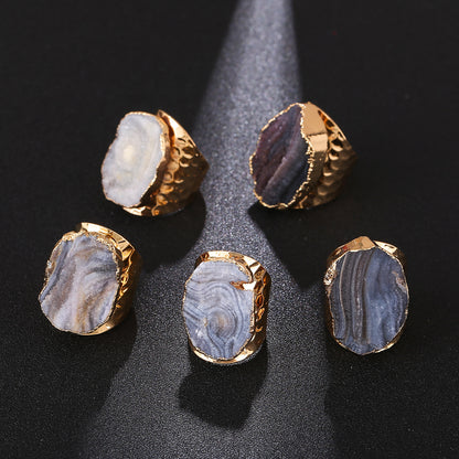 Agate Crystal Cluster Ring | Gold-Plated, Exaggerated Jewelry