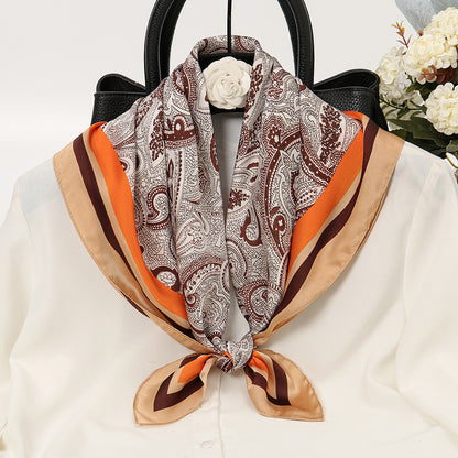 Imitation Silk Scarf | Cashew Flower, 70x70cm