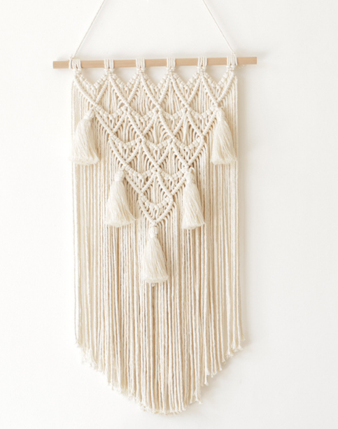 Macrame Wall Hanging | Handmade, Beige, 70cm x 40cm