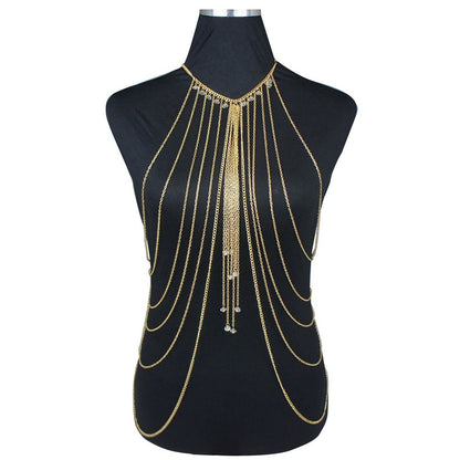 Alloy Body Chain Necklace | Multi Layered, 45cm