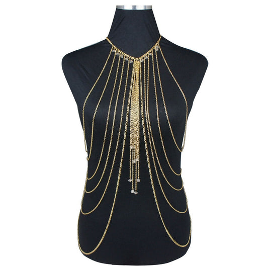 Alloy Body Chain Necklace | Multi Layered, 45cm