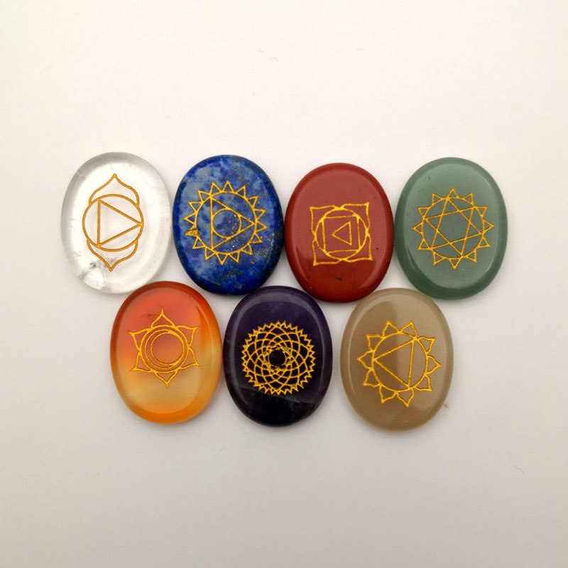 Natural Stone carved Chakra Pendant Ellipse Amethysts Lapis lazuli Choker Reiki 7 Chakra Stone