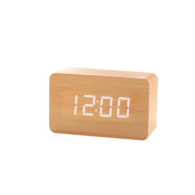 Wooden Digital Clock | Voice Controlled LED Alarm