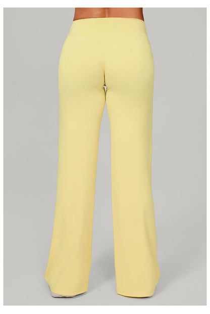 Cotton Blend Yoga Pants | High-Waisted, Straight Leg