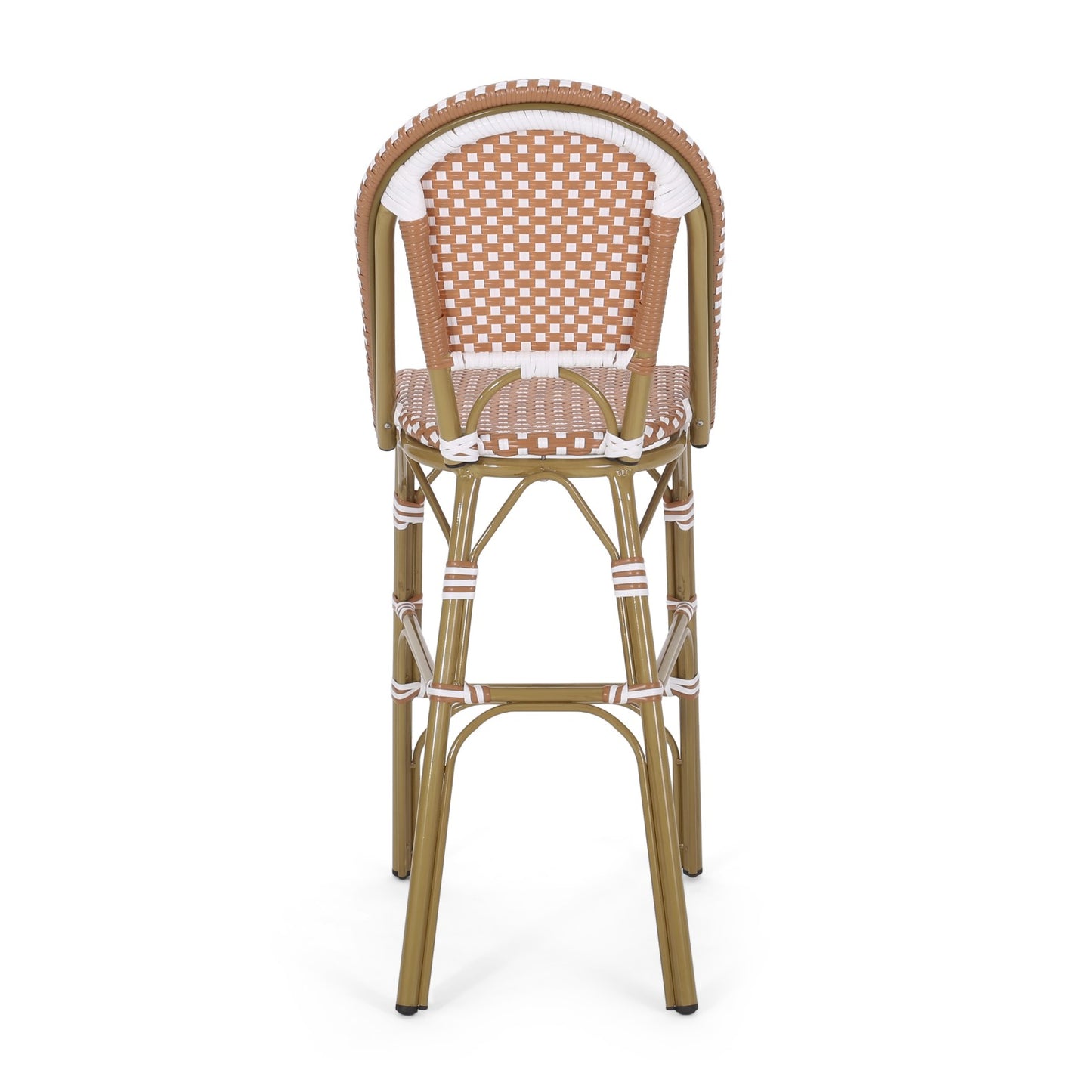 Aluminum Frame Wicker Bar Stool | Rust, Set of 2