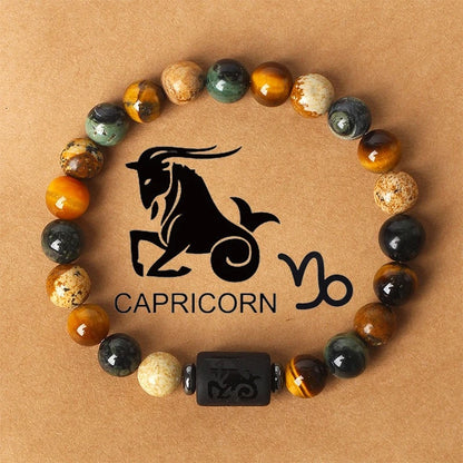 Tiger Eye Zodiac Bracelet | Natural Stone, 8mm