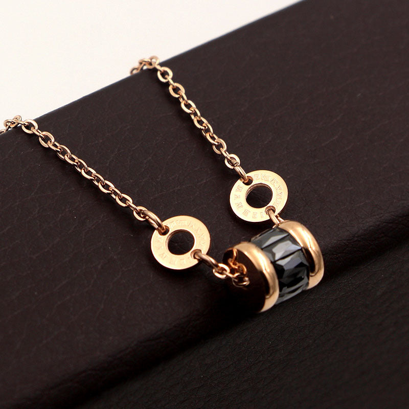 Classic Super Beautiful Roman Number Circle 4 Color Crystal Bracelet Stainless Steel Rose Gold Brand Jewelry Bracelet For Women