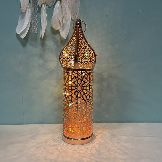 Moroccan Wrought Iron Night Light | Battery-Operated LED Mosque Lamp