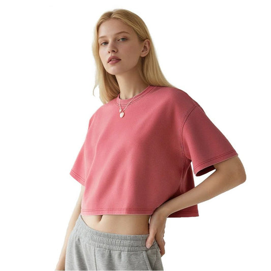 Women's Snowflake Print Tee | Vintage Washed Pure Cotton Short Sleeve