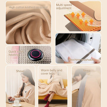USB Heated Shawl Blanket | Soft, 150*80cm