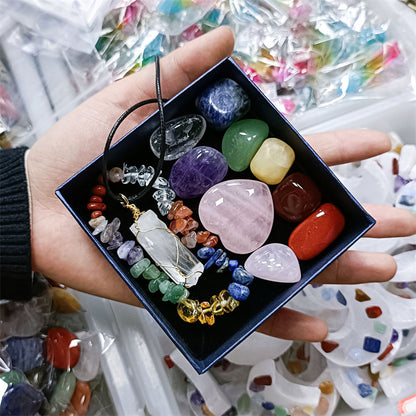 Natural Crystal Stone Chakras Bracelet | 11pcs Set
