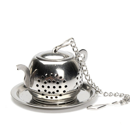 Stainless Steel Tea Leak | Round Pot-Shaped, Silver, 5.5cm