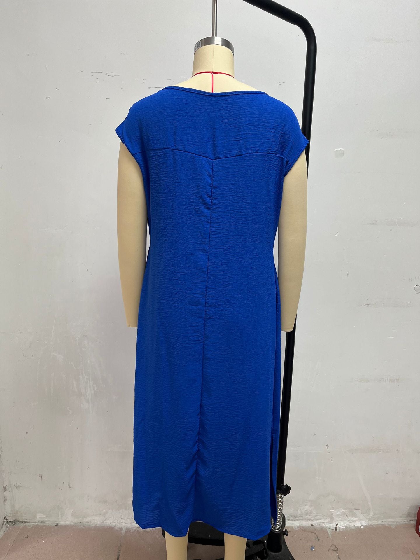 Polyester Sleeveless Slim Fit Dress | White, Black, Blue