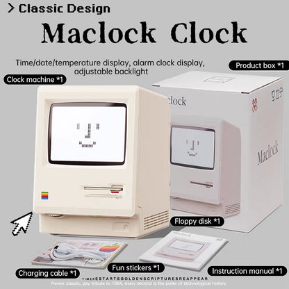 Digital Alarm Clock | Retro Mac Design with Radio