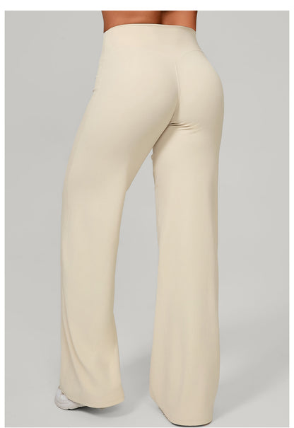 Cotton Blend Yoga Pants | High-Waisted, Straight Leg