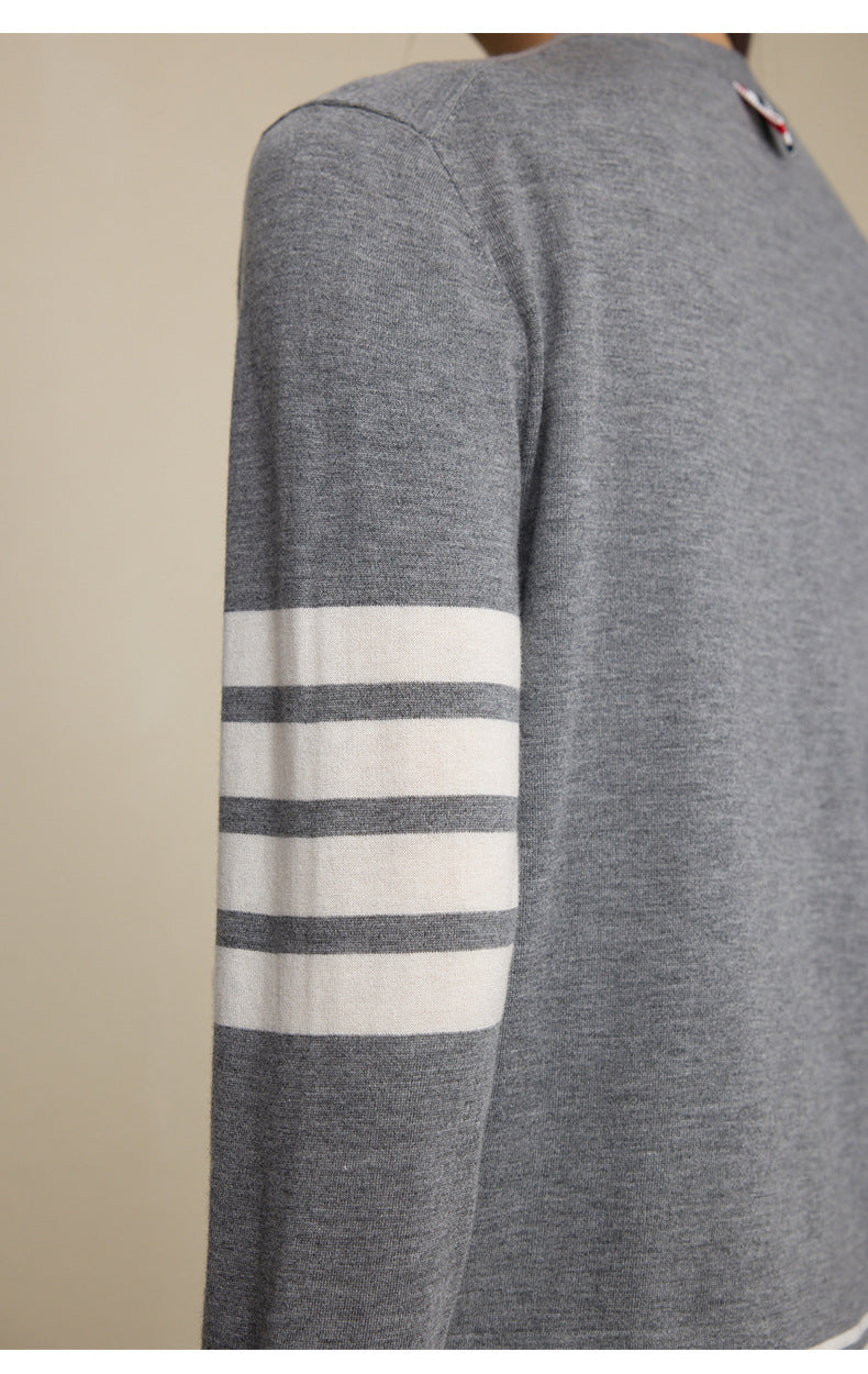 Wool Blend Striped Sweater | Long Sleeve, Women, Casual