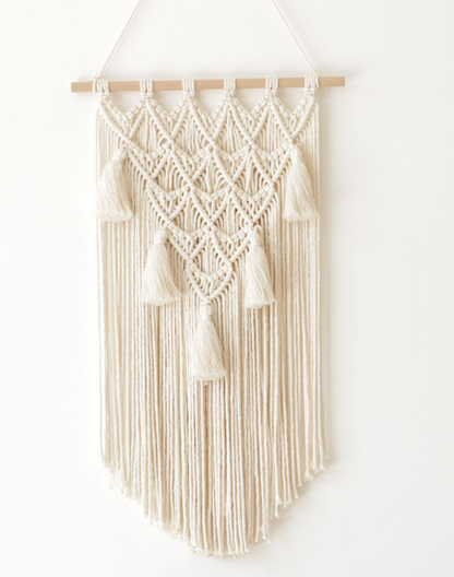 Macrame Wall Hanging | Handmade, Beige, 70cm x 40cm
