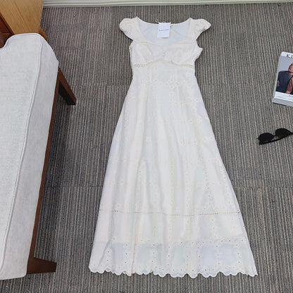 Cotton Resort Tea Dress | Floral, V-neck, Sleeveless