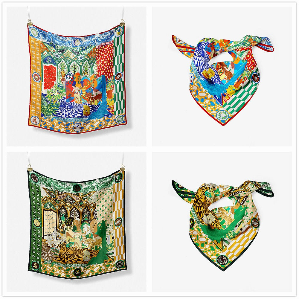 Palace Lady Knight Small Square Scarf Professional Versatile Small Scarf Silk Scarf Scarf