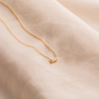 Stainless Steel Birthday Stone Necklace | Zirconia, 40+5cm
