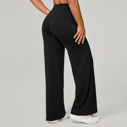Cotton Blend Yoga Pants | High-Waisted, Straight Leg