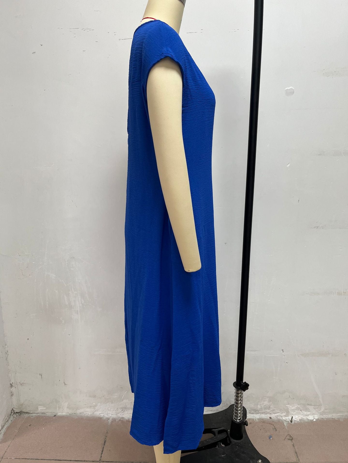 Polyester Sleeveless Slim Fit Dress | White, Black, Blue