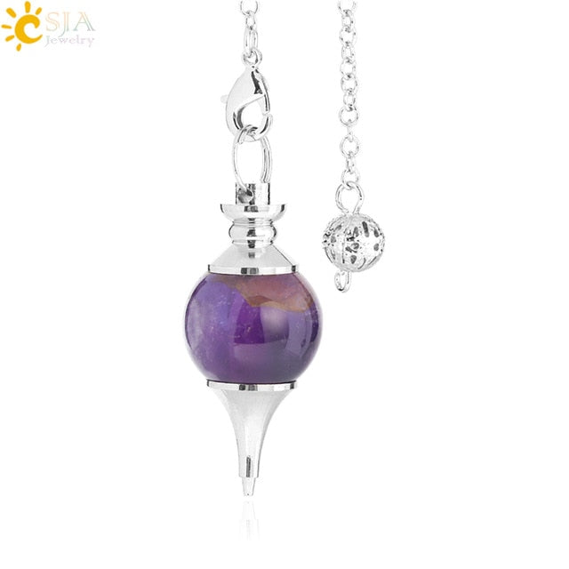 CSJA Balance Reiki Natural Stone Crystal Red Agates Dowsing Pendulum Circular Cone Charm Pendant