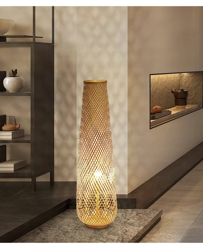 Bamboo Floor Lamp | Japanese Style, Dimmable, LED