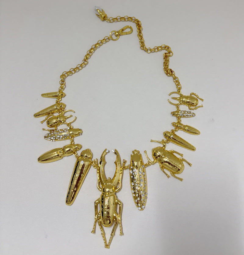 Alloy Rhinestone Insect Choker Necklace | Bold Statement