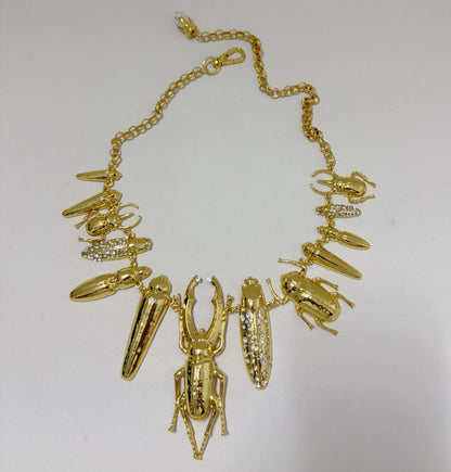 Alloy Rhinestone Insect Choker Necklace | Bold Statement