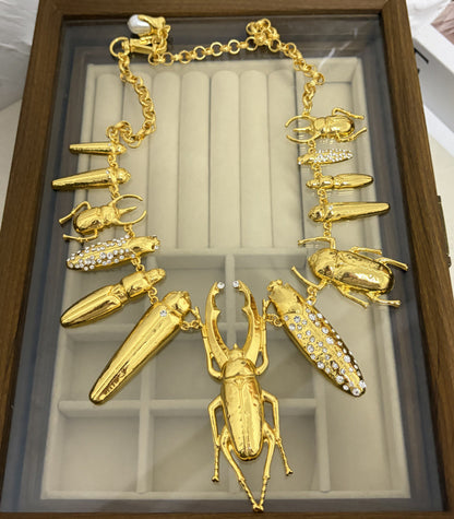 Alloy Rhinestone Insect Choker Necklace | Bold Statement